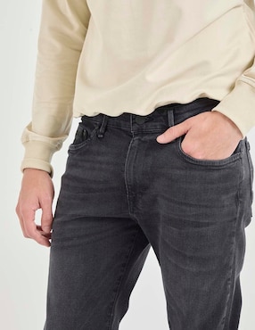 Jeans straight lavado stone wash para hombre
