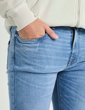Jeans straight Silver Plate deslavado para hombre