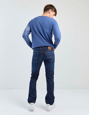 Jeans straight Silver Plate lavado obscuro para hombre