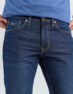 Jeans straight Silver Plate lavado obscuro para hombre