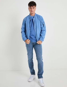 Jeans straight Silver Plate lavado medio para hombre