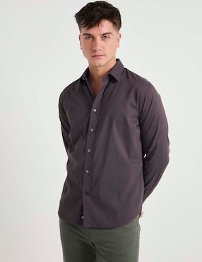 Camisa casual Silver Plate manga larga para hombre