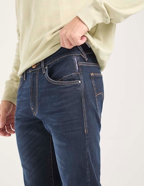 Jeans straight Silver Plate lavado obscuro para hombre