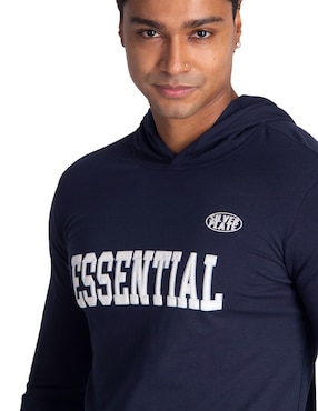 Playera manga larga Silver Plate cuello redondo para hombre