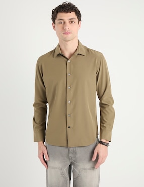 Camisa casual Silver Plate manga larga para hombre