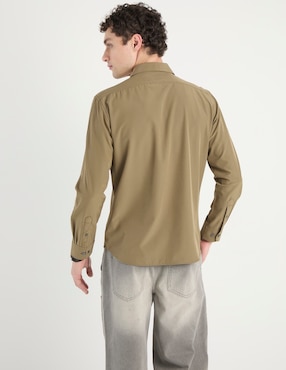 Camisa casual Silver Plate manga larga para hombre