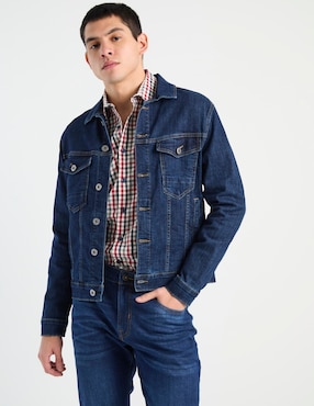 Chamarra denim Silver Plate con bolsillos para hombre