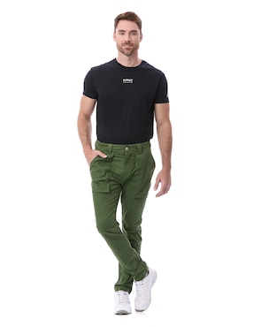 Pantalón chino regular Buffalo de gabardina para hombre