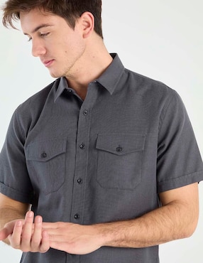 Camisa casual Silver Plate manga corta para hombre