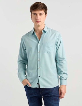 Camisa casual Silver Plate manga larga para hombre