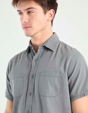 Camisa casual Silver Plate manga corta para hombre