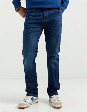 Jeans straight Silver Plate lavado whisker para hombre