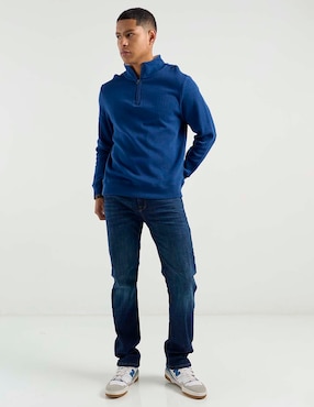 Jeans straight Silver Plate lavado whisker para hombre