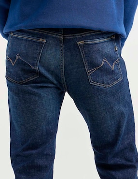 Jeans straight Silver Plate lavado whisker para hombre