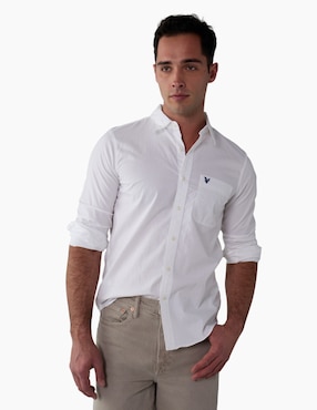 Camisa casual American Eagle de algodón manga larga para hombre