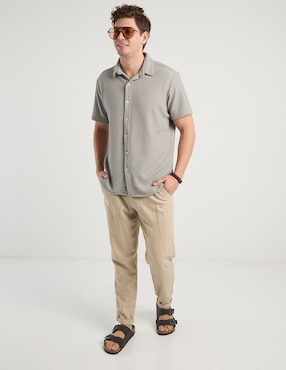 Camisa casual Silver Plate manga al codo para hombre