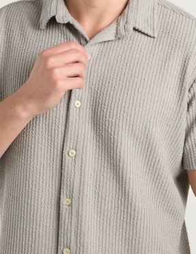 Camisa casual Silver Plate manga al codo para hombre