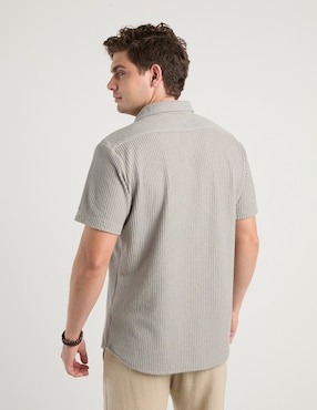 Camisa casual Silver Plate manga al codo para hombre