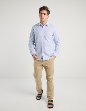 Camisa casual Silver Plate manga larga para hombre