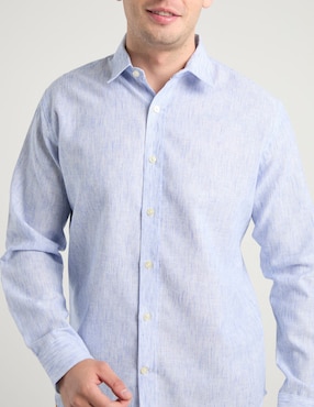 Camisa casual Silver Plate manga larga para hombre