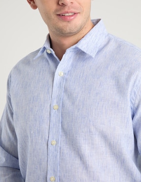 Camisa casual Silver Plate manga larga para hombre