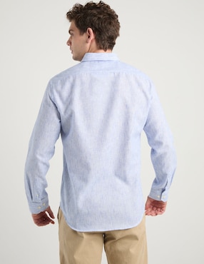 Camisa casual Silver Plate manga larga para hombre