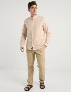 Camisa casual Silver Plate manga larga para hombre
