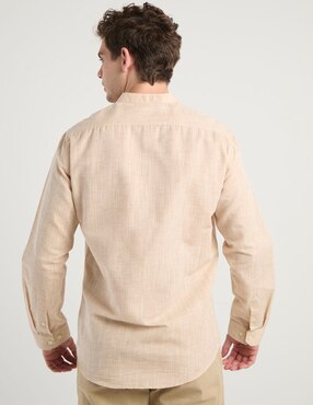 Camisa casual Silver Plate manga larga para hombre