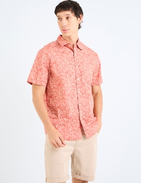 Camisa casual American Eagle de algodón manga corta para hombre