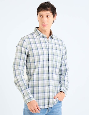 Camia casual American Eagle de algodón manga larga para hombre
