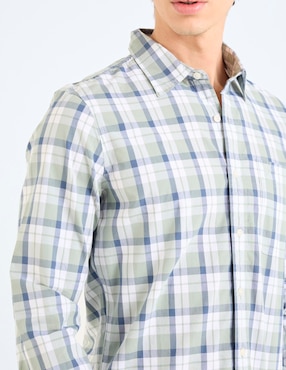 Camia casual American Eagle de algodón manga larga para hombre