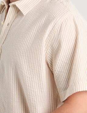 Camisa casual Silver Plate de algodón manga corta para hombre