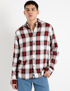 Camisa casual Silver Plate manga larga para hombre