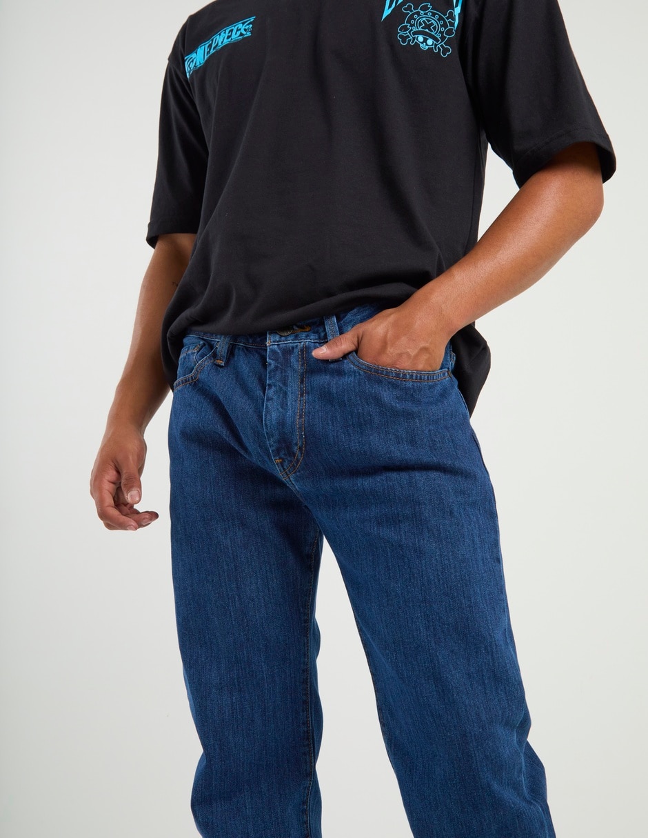 Jeans recto lavado obscuro para hombre 7