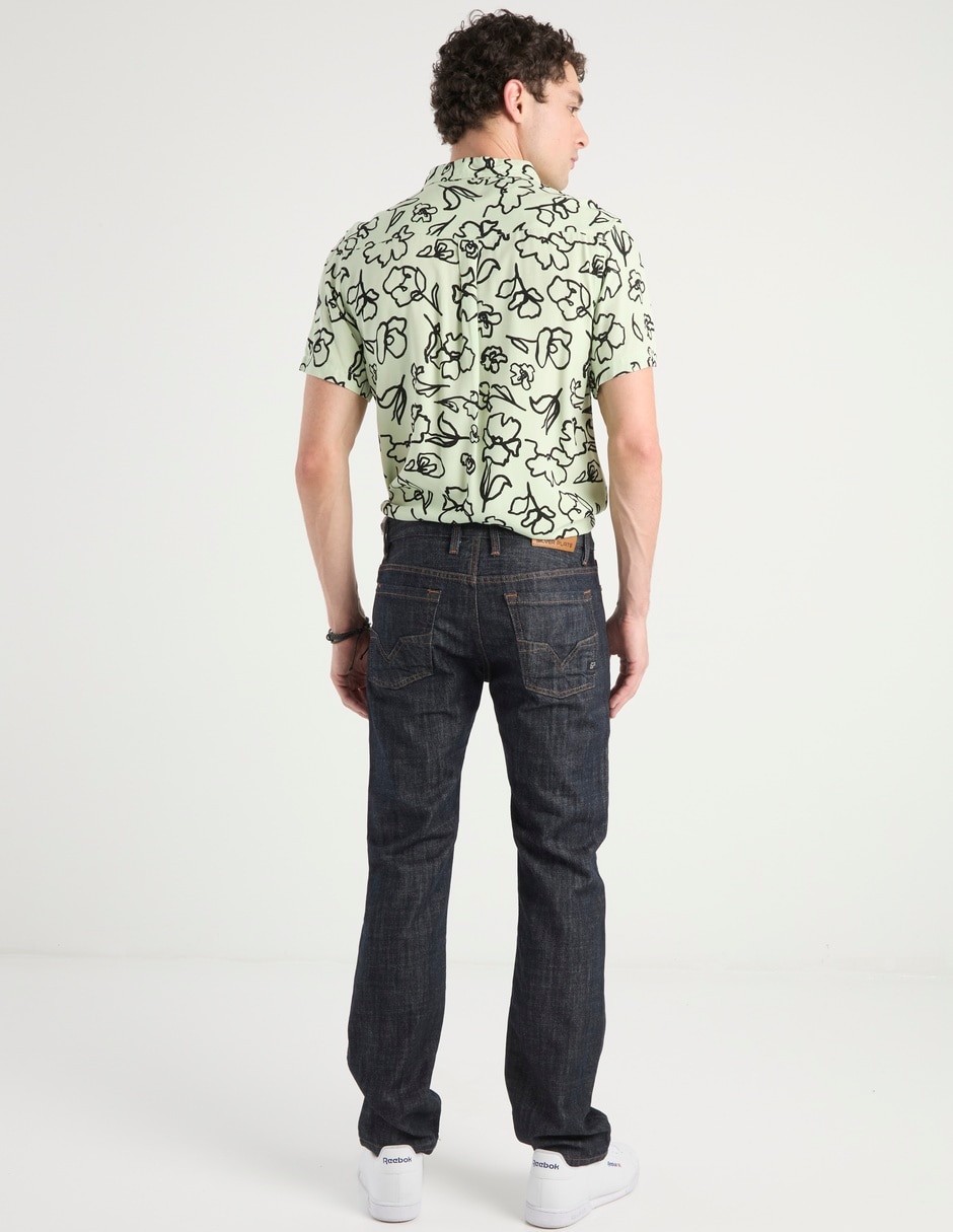 Jeans straight lavado obscuro para hombre 5