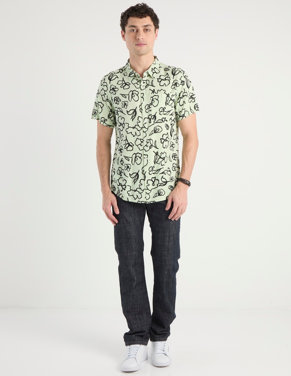 Jeans straight lavado obscuro para hombre 6
