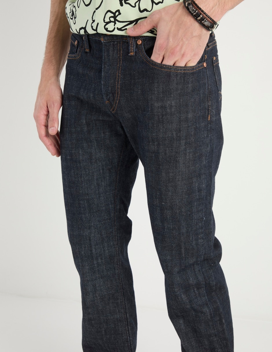 Jeans straight lavado obscuro para hombre 7