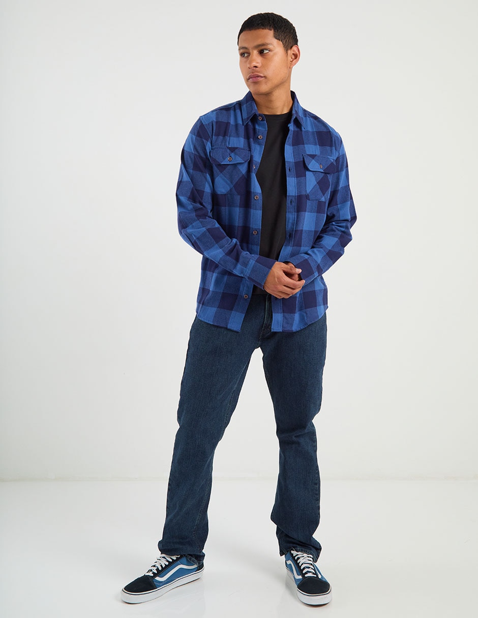 Jeans recto lavado obscuro para hombre 5