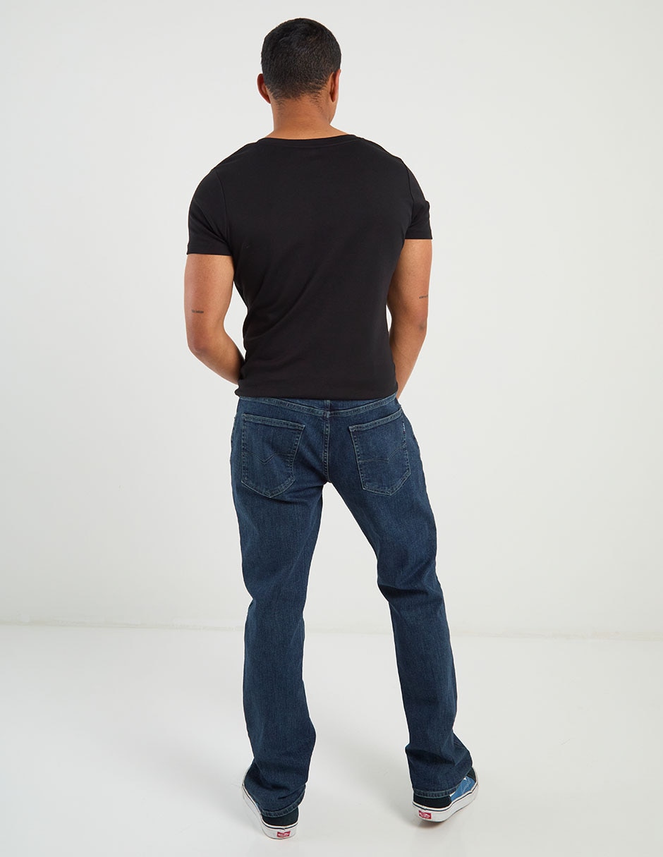 Jeans recto lavado obscuro para hombre 8