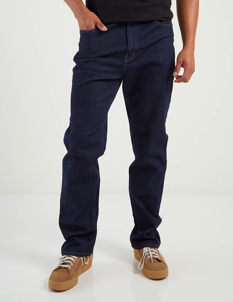 Jeans straight lavado obscuro para hombre 5