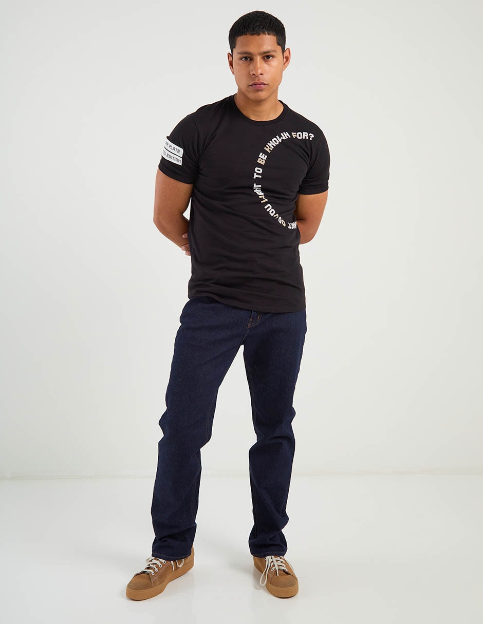 Jeans straight lavado obscuro para hombre 6