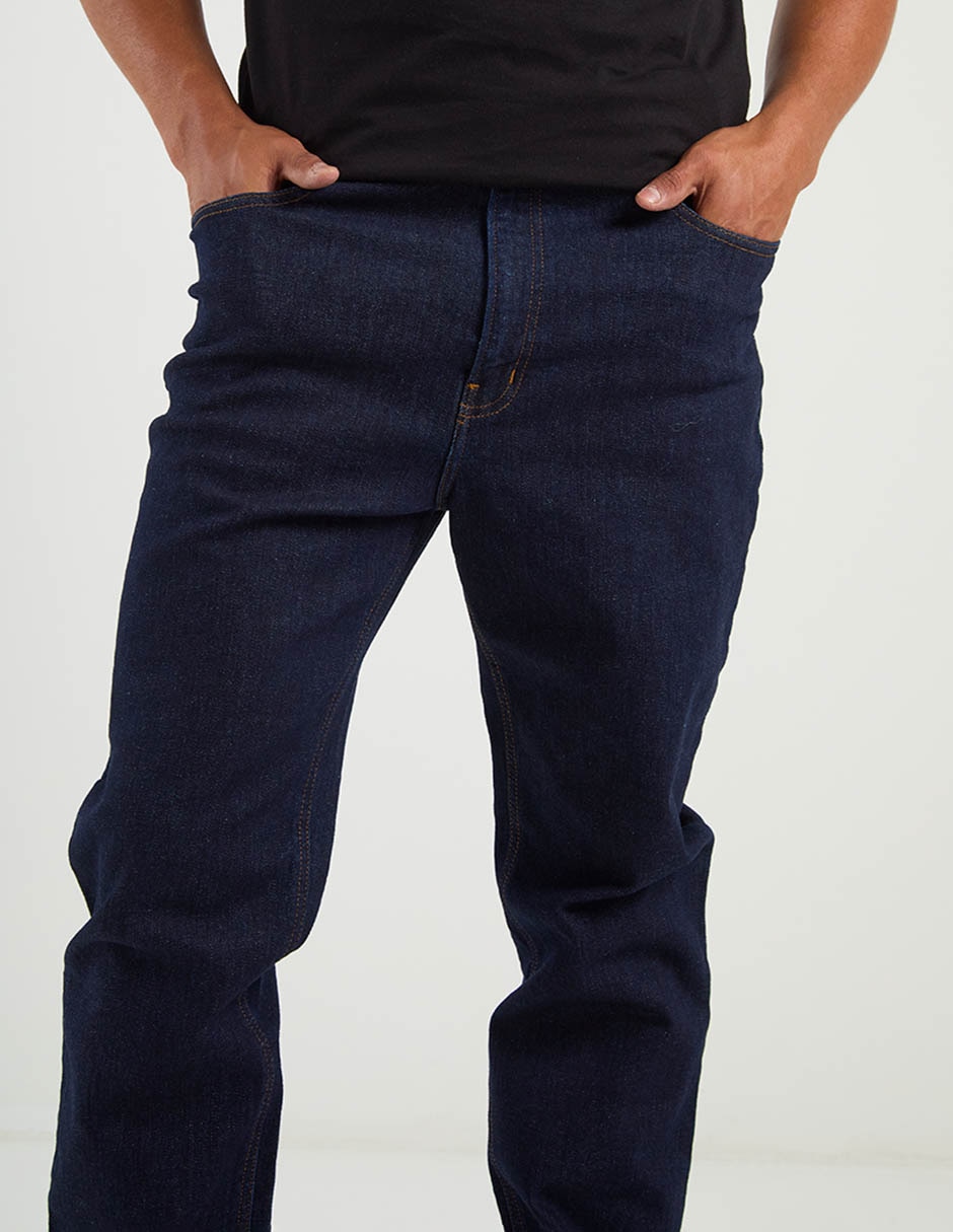 Jeans straight lavado obscuro para hombre 7
