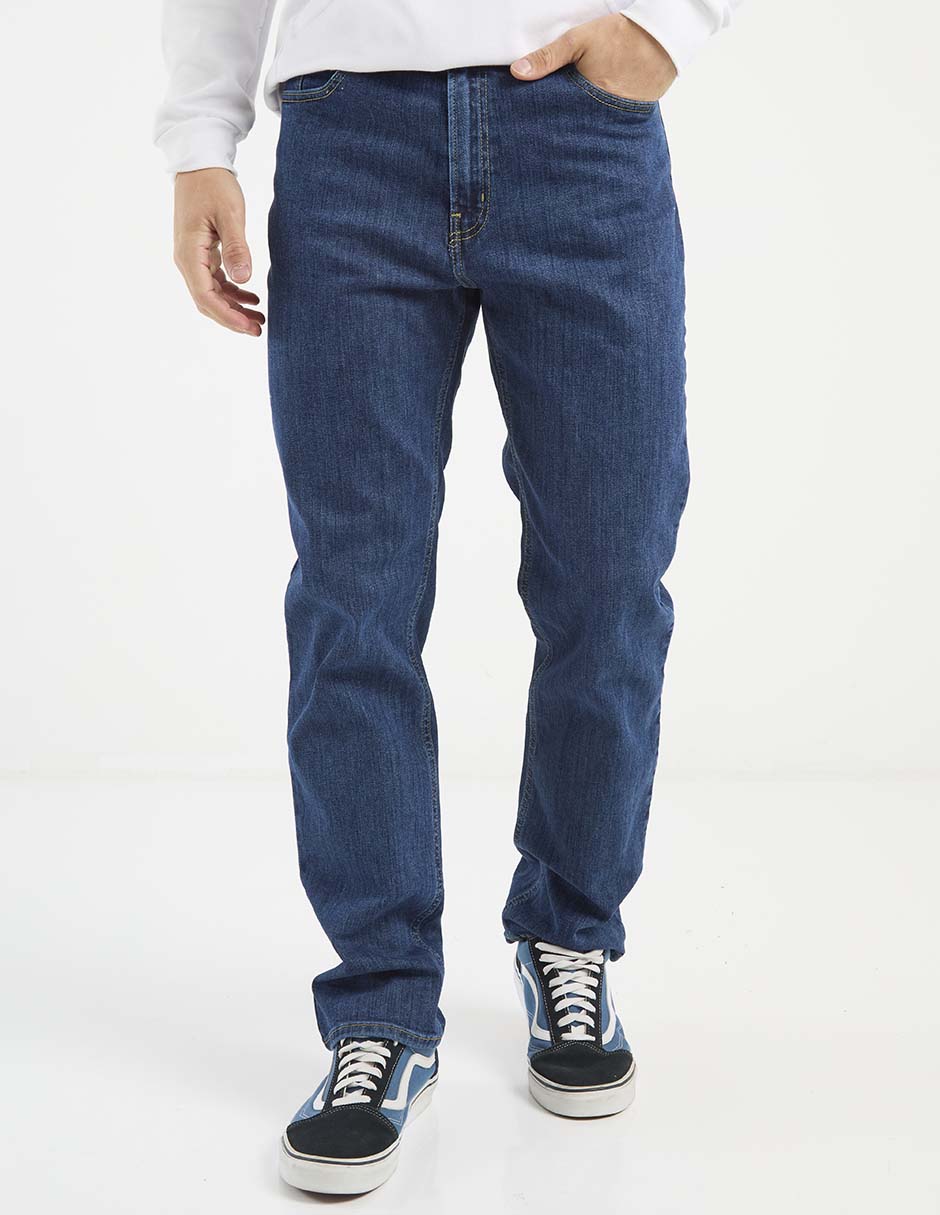 Jeans recto lavado medio para hombre