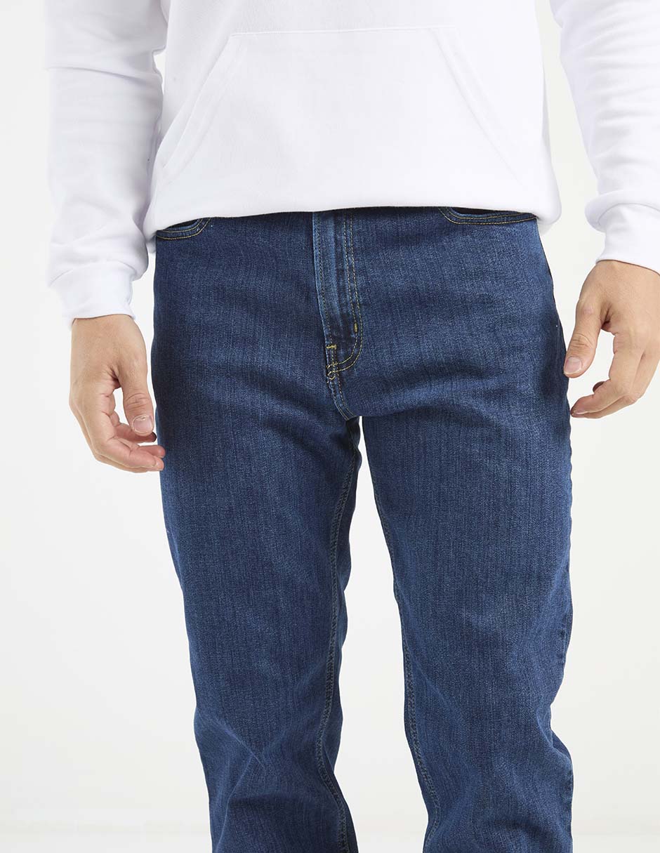 Jeans recto lavado medio para hombre 5