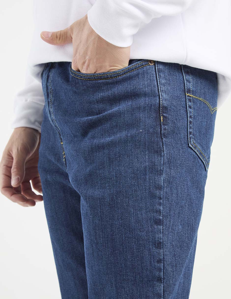 Jeans recto lavado medio para hombre 8