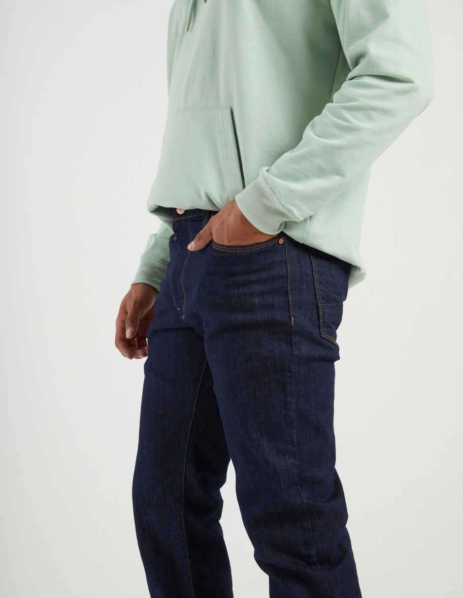 Jeans slim lavado obscuro para hombre 8