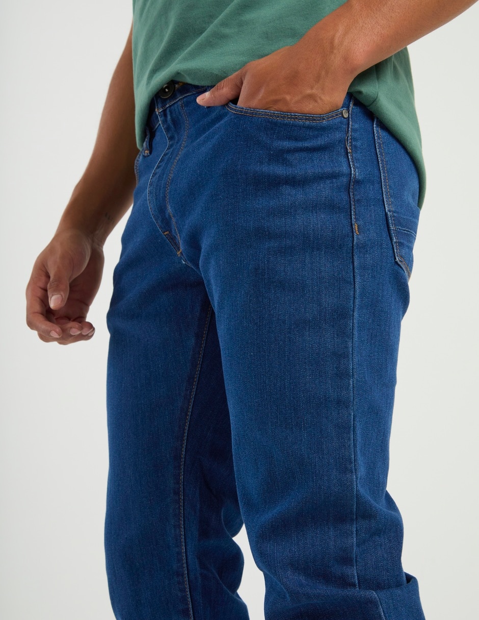 Jeans slim lavado obscuro para hombre 8