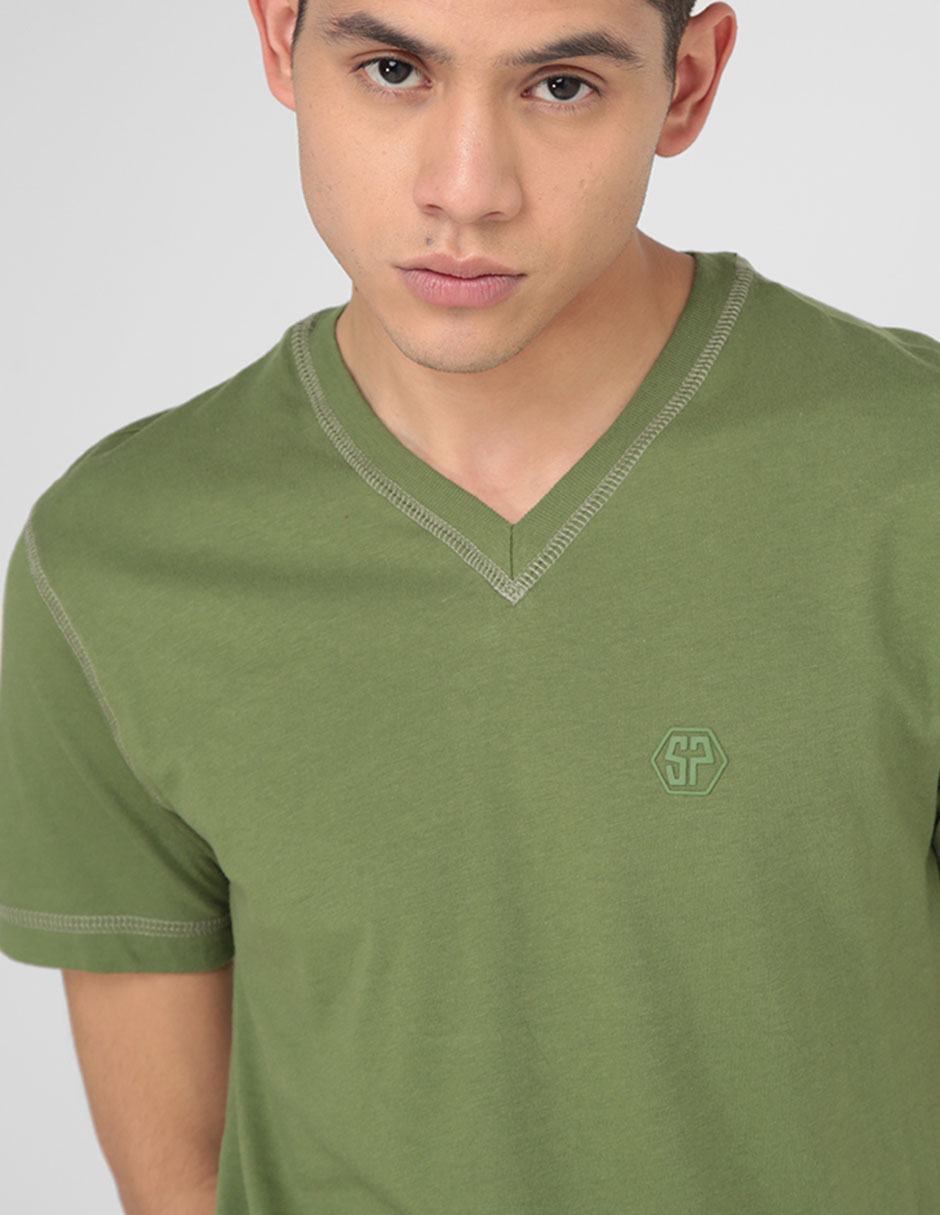 Playera Silver Plate cuello V para hombre