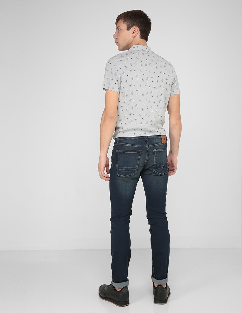 Jeans skinny lavado sand blast para hombre 5