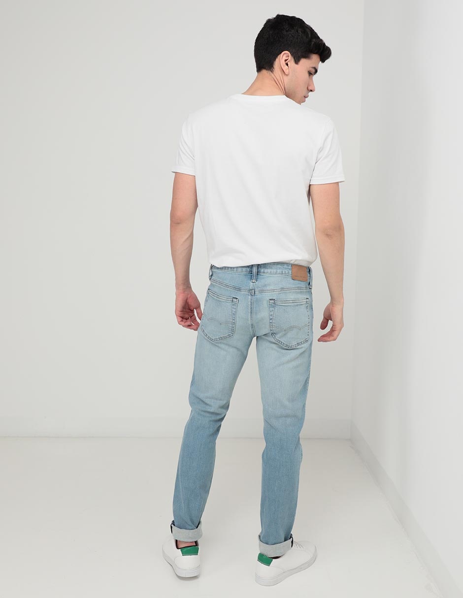 Jeans slim lavado claro para hombre 2